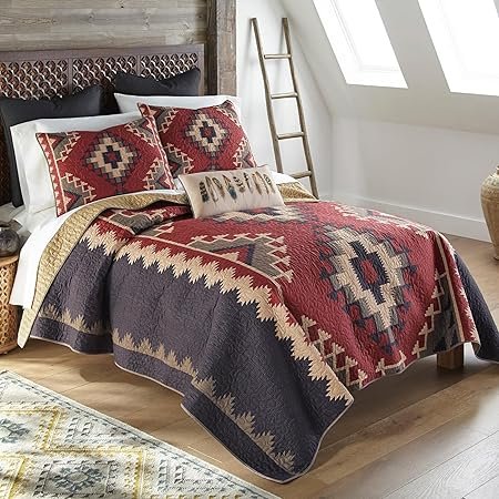 Donna-Sharp-Queen-Bedding-Set-4-Piece-Mojave-Southwest-Quilt-Set-with-Queen-Quilt-Two-Standard-Pillow-Shams-and-One-Decorative-Pillow-Machine-Washable003