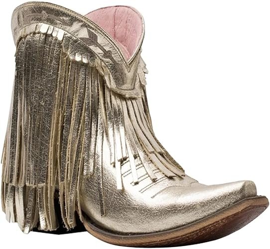 Junk-Gypsy-Womens-Spitfire-Fashion-Booties-Snip-Toe-Gold